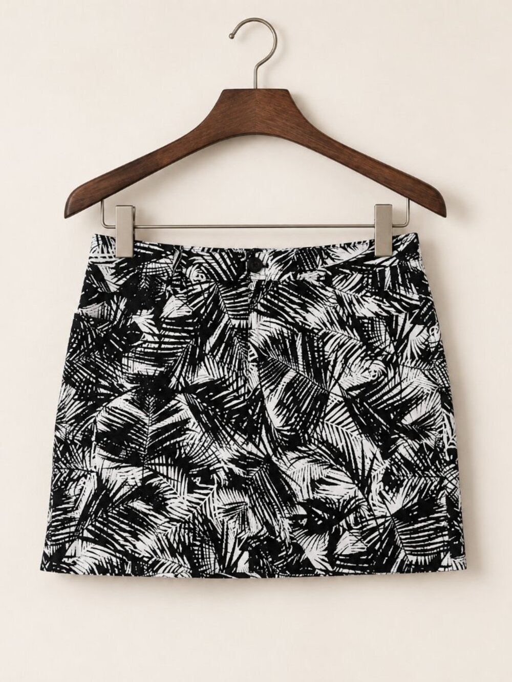 Mini Stretch M Viscose Blend Skirt Pockets Black White Y2K Preppy